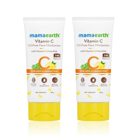 Buy Mamaearth Vitamin C Oil-Free Moisturizer For Face with Vitamin C and Gotu Kola for Skin Illumination - 80g - Pack of 2-Purplle