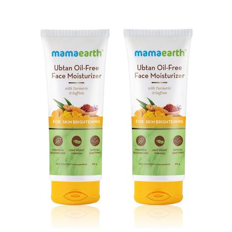 Buy Mamaearth Ubtan Oil-Free Face Moisturizer with Turmeric & Saffron for Skin Brightening - 80 ml - Pack of 2-Purplle