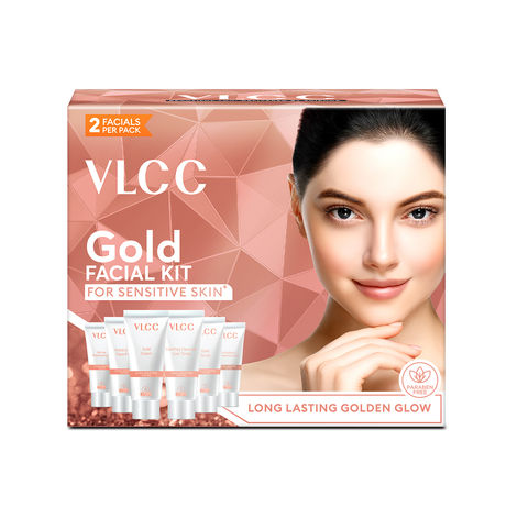 Buy VLCC Gold Facial kit for Sensitive Skin - 60 gm-Purplle