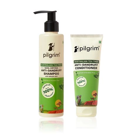 Buy Pilgrim Australian Tea Tree Anti-Dandruff Shampoo and Conditioner - Combo of 2-Purplle