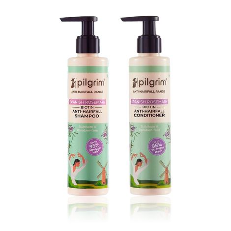 Buy Pilgrim Spanish Rosemary & Biotin Anti-Hairfall Shampoo and Conditioner - Combo of 2-Purplle