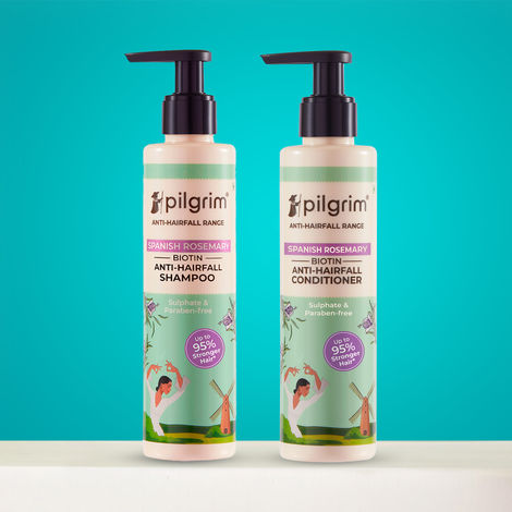 Buy Pilgrim Spanish Rosemary & Biotin Anti-Hairfall Shampoo and Conditioner - Combo of 2-Purplle