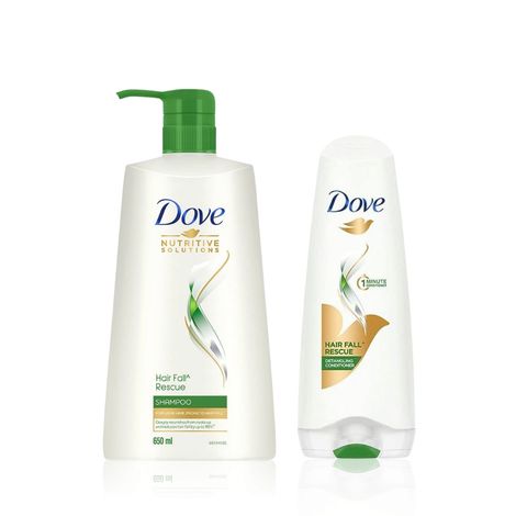 Buy Dove Hair fall Rescue Shampoo, 650 ml + Dove Hair Fall Rescue Conditioner, 175 ml-Purplle