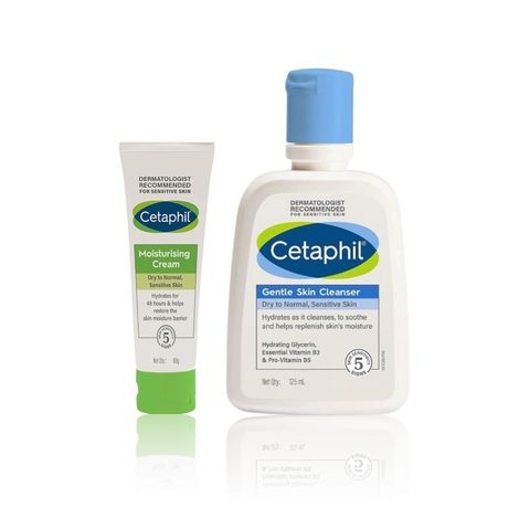 Buy Cetaphil Gentle Cleansing & Moisturizing Combo of 2 [Cetaphil Gentle Skin Cleanser (125 ml) + Cetaphil Moisturising Cream (80 gm)]-Purplle