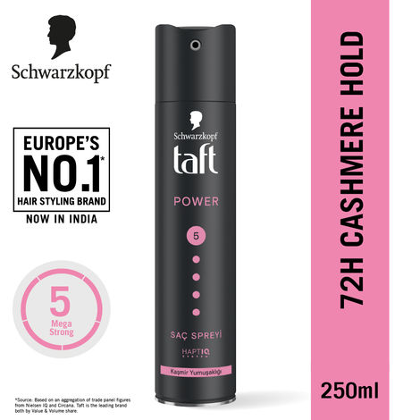 Buy Schwarzkopf TAFT Power Hold 5 Hair Spray for Heat Protection, Gives Cashmere like Softness - 250 ml-Purplle