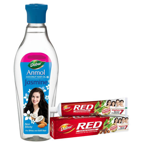 Buy Dabur Anmol Jasmine Coconut Hair Oil - 450ml | For Strong, Soft & Shiny Hair | Strengthens Hair, Moisturises Scalp | Provides Deep Nourishment & Conditioning | Makes Hair Soft, Frizz Free-Purplle