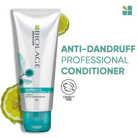 Buy Biolage Professional Scalppure Anti-Dandruff Conditioner, Removes Visible Flakes from 1st Use, Enriched with Bergamot, Cruelty-Free, 98 gm-Purplle