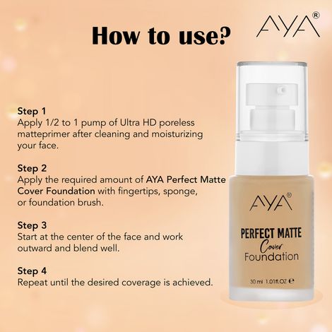 Buy AYA Foundation and Make up Fixer Combo of 2 - Perfect Matte Cover Foundation - 01 Ivory(30 ml) + Ultra HD Makeup Fixer, 50 ml-Purplle