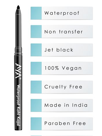 Buy AYA Eye Make up Combo of 2 - 24 Hrs Long Lasting & Waterproof Eyeliner Metallic Green (5 ml) + Waterproof Kohl Kajal Jet Black (0.28 gm)-Purplle