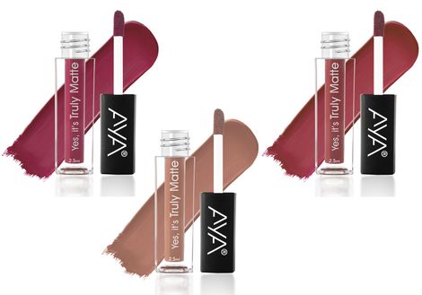 Buy AYA Yes It's Truly Matte Liquid Lipstick (Pack of 3), 07 Plum, 2.5 ml + 08 Caramel Latte, 2.5 ml + 09 Fire On Ice, 2.5 ml | Long Lasting | Waterproof | Kiss Proof |-Purplle