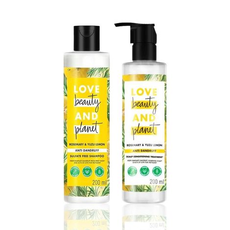 Buy Love Beauty And Planet Rosemary & Yuzu Lemon Anti Dandruff Shampoo (200 ml) + Rosemary & Yuzu Lemon Anti Dandruff Scalp Conditioning Treatment (200 ml)-Purplle
