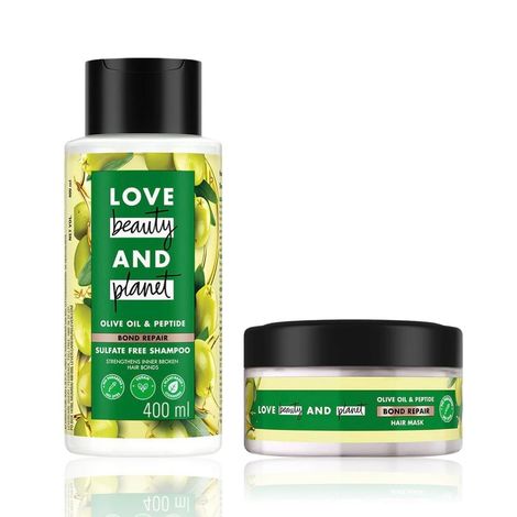 Buy Love Beauty Planet Olive oil & Peptide Bond Repair Hair Mask200 ml and Shampoo 400 ml-Purplle