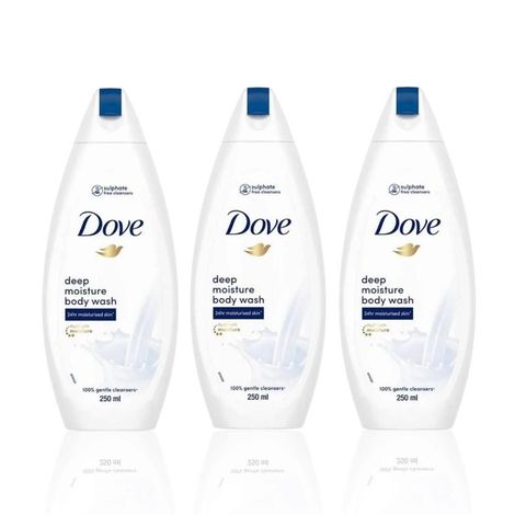 Buy Dove Deep moisture body wash 250 ml + (Free Loofah) Pack of 3-Purplle