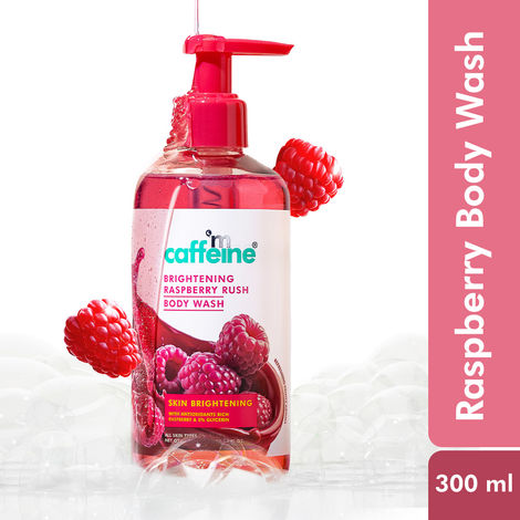 Buy mCaffeine Brightening Raspberry Rush Body Wash with Fruity Raspberry Fragrance | Brighter, Glowing Skin | Fragrance Shower Gel - 300 ml-Purplle