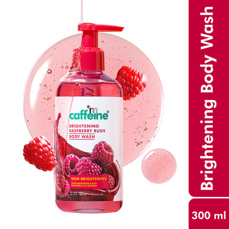 Buy mCaffeine Brightening Raspberry Rush Body Wash with Fruity Raspberry Fragrance | Brighter, Glowing Skin | Fragrance Shower Gel - 300 ml-Purplle