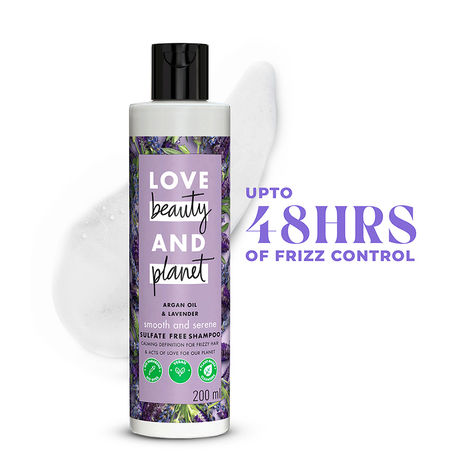 Buy Love Beauty Planet Argan Oil and Lavender Sulfate Free Smooth and Serene Shampoo, 200 ml-Purplle