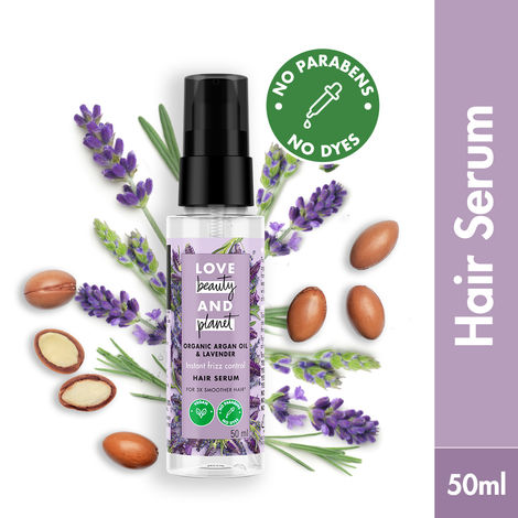 Buy Love Beauty Planet Argan Oil & Lavender Hair Serum for Frizz free hair 50 ml-Purplle