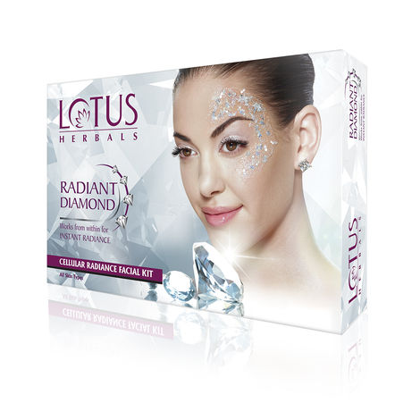 Buy Lotus Herbals Radiant Diamond Cellular Radiance 1 Facial Kit | With Diamon Dust & Cinnamon | For All Skin Types | 37 gm-Purplle