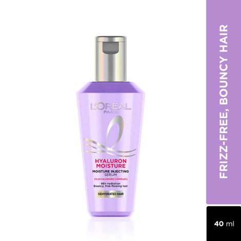 Buy L’Oreal Paris Hyaluron Moisture 96H Moisture Injecting Hair Serum with Hyaluronic Acid to get bouncy & frizz-free hair | 40 ml-Purplle