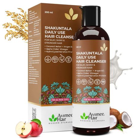 Buy AVIMEE HERBAL Shakuntala Hair Cleanser | For Silky Hair | With Aloe, Apple Cider, Rice & Keratin Protein | SLS & Paraben Free | 200 ml-Purplle