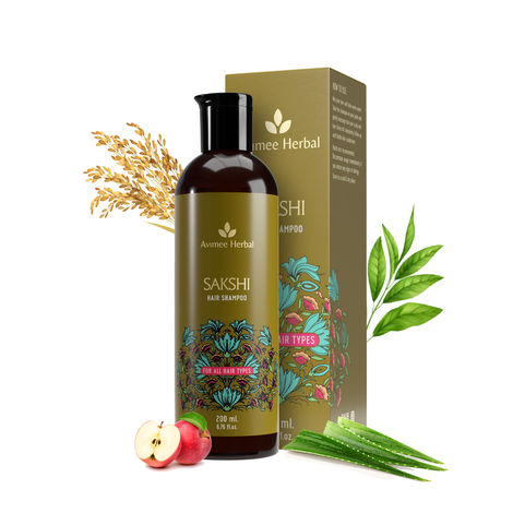 Buy AVIMEE HERBAL Sakshi Hair Shampoo | Deep Cleaning Shampoo | With Aloe Vera, Apple Cider Vinegar, Rice Protein & Tea Tree Oil | SLES Free | 200 ml-Purplle