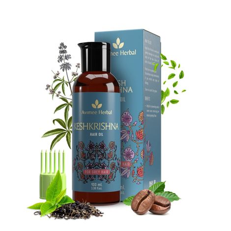 Buy AVIMEE HERBAL Keshkrishna Hair Oil | With Indigo, Amla, Currly Leaf and Henna Oil | Mineral Oil Free | 100 ml-Purplle