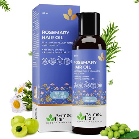 Buy AVIMEE HERBAL Rosemary Hair Oil | For Hair Growth, Hair Fall Control and Dandruff | 100% Pure & Natural | Mineral Oil Free | 100 ml-Purplle