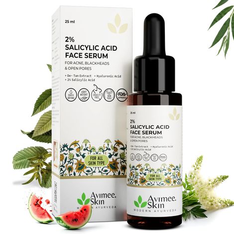 Buy AVIMEE HERBAL 2% Salicylic Acid Face Serum For Acne, Blackheads & Open Pores | Reduces Excess Oil & Bumpy Texture | For Acne Prone or Oily Skin | 25 ml-Purplle