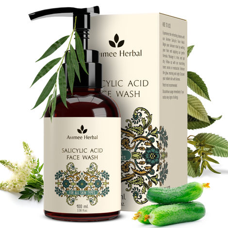 Buy AVIMEE HERBAL 2% Salicylic Acid Face Wash For Oily Skin | Sulphate free, Anti Acne Face | For Acne or Pimples | For Women & Men | 100 ml-Purplle