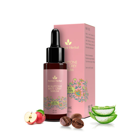 Buy AVIMEE HERBAL Scalptone Grey Hair Serum with Hyaluronic Acid & Caffeine | Toxin Free | Light-weight, Non-sticky & Odourless formula | For All hair types | 25 ml-Purplle