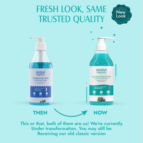 Buy Aravi Organic 2% Salicylic Exfoliating Body Wash with Niacinamide & Blueberry | Prevents Body Acne & Removes Dead Skin Cells | Deep Cleansing & Odor Defense | SLS & Paraben Free | For All Skin Types – 300 ml-Purplle