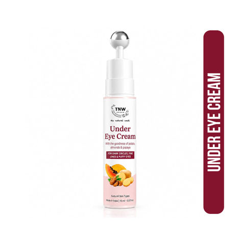 Buy TNW The Natural Wash Under Eye Cream With Cooling Massage Roller for Reducing Dark Circles, Fine Lines & Puffy Eyes With the Goodness of Potato, Almonds & Papaya - MADE IN INDIA| 15 ML-Purplle