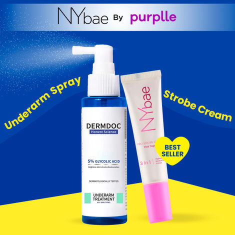 Buy NY Bae X DERMDOC | PRO Strobe Cream - Pink Topaz | Glowing Korean Skin | 5% Glycolic Acid Under Arm Treatment | Underarm Lightening | Glycolic Acid for skin lightening - Makeup Kits Combo of 2-Purplle