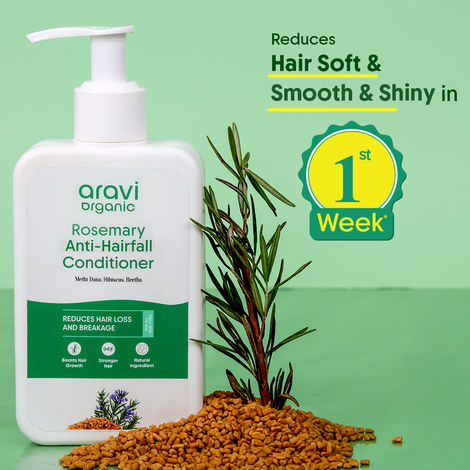 Buy Aravi Organic Rosemary Hair Growth Conditioner | Enriched with Rosemary, Methi Dana, Hibiscus & Reetha | Sulfate & Paraben Free | For All Hair Types | Suitable for Men & Women – 200 ml-Purplle