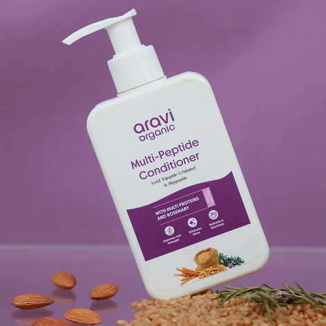 Buy Aravi Organic Multi Peptide Hairfall Conditioner | With Acetyl Tripeptide-3, Palmitoyl Oligopeptide & Rosemary | Strengthens Hair & Reduces Hair Fall | Sulfate & Paraben Free | For All Hair Types – 200 ml-Purplle