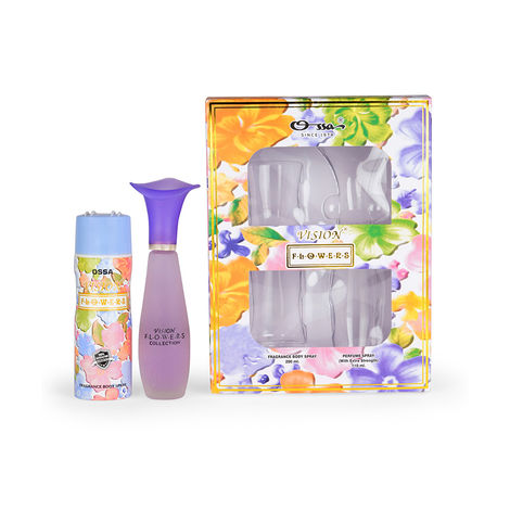 Buy Ossa Vision Flower Gift Set of 2 Perfume 110 ml & Body Spray 200 ml | Special Evening Occassion Combo Pack Of Perfume and Body Spray | Premium Gift For Women-Purplle
