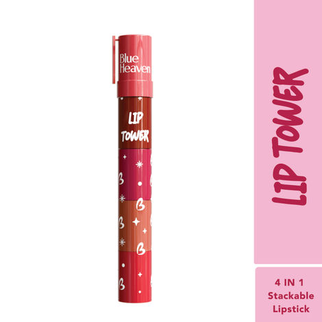 Buy Blue Heaven Get Matte Lip Tower 4-in-1 Stackable Lipstick Combo Set | Moisturizing & Lightweight | Smooth Matte Finish |Intense Color Payoff| Easy to Carry, 6 gm-Purplle