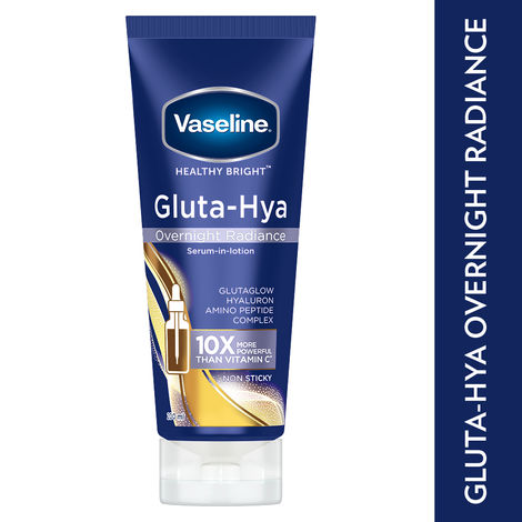 Buy Vaseline Gluta-Hya Overnight Radiance, Serum-In-Lotion, With Amino Peptide And GlutaGlow, 200 ml-Purplle