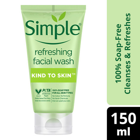 Buy Simple Kind To Skin Refreshing Face Wash (150 ml) | For All Skin Types | No Soap, No Added Perfume, No Harsh Chemicals, No Artificial Color, No Alcohol and No Parabens-Purplle