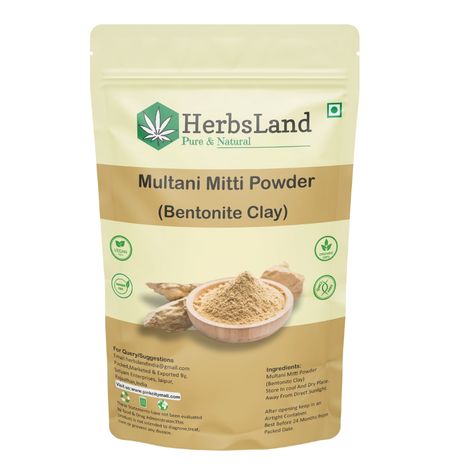 Buy Herbsland Pure Multani Mitti Powder - Deep Cleansing & Oil Control For Radiant Skin | 200 gm-Purplle