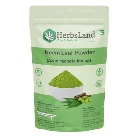 Buy Herbsland Pure Neem Leaf Powder - Natural Remedy For Acne, Dandruff & Skin Detox | 100 gm-Purplle