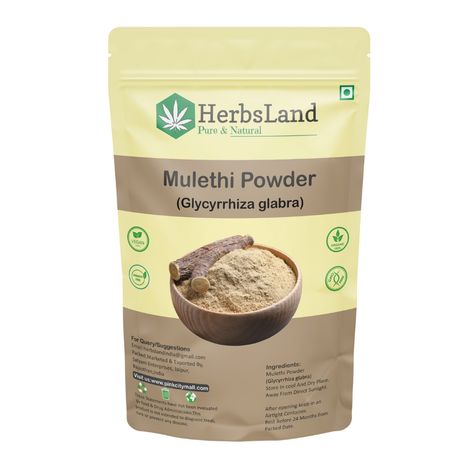 Buy Herbsland Pure Mulethi Powder - Natural Skin Brightening & Detox | Herbal Face Pack | Licorice Extract | 100 gm-Purplle