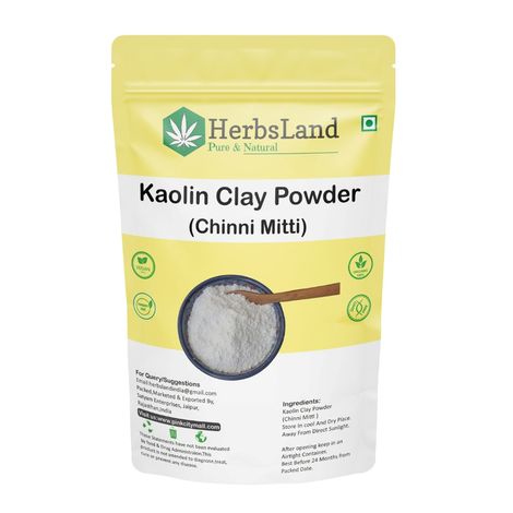 Buy Herbsland Kaolin Clay Powder - Soothing & Exfoliating For Clear Skin | Oil Control & Acne Treatment | 100 gm-Purplle