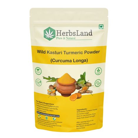 Buy Herbsland Wild Turmeric Powder - Skin Whitening, Anti-Aging & Healing Properties | Natural Remedy For Glowing Skin & Acne Treatment | Ayurvedic Face Pack | Organic Herbal Powder |100 gm-Purplle