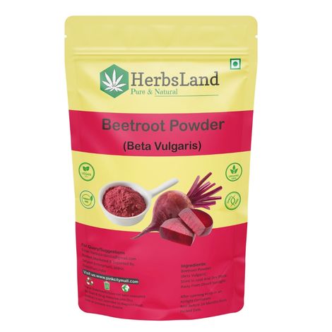 Buy Herbsland Pure Beetroot Powder - Skin Brightening, Detox & Natural Energy Boost | Organic Beetroot Powder |100 gm-Purplle