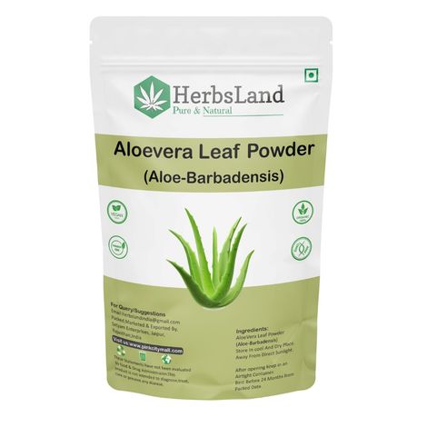 Buy Herbsland Pure Aloe Vera Powder - Skin Soothing, Hydrating & Anti-Aging | Organic Aloe Vera Face Pack |100 gm-Purplle
