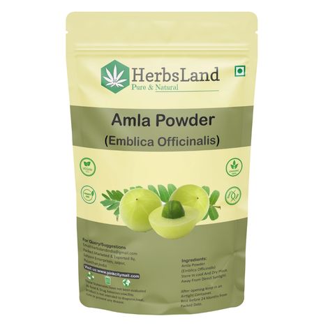 Buy Herbsland Amla Powder - Natural Skin Detox & Antioxidant Boost | Hair Growth, Skin Brightening & Immunity Boost | Organic Amla For Wellness | 100 gm-Purplle