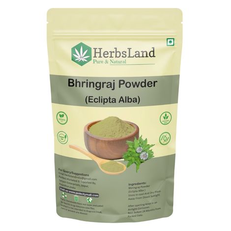 Buy Herbsland Pure Bhringraj Powder - Natural Remedy For Hair Fall, Premature Greying & Healthy Scalp | Organic Hair Care | 100 gm-Purplle