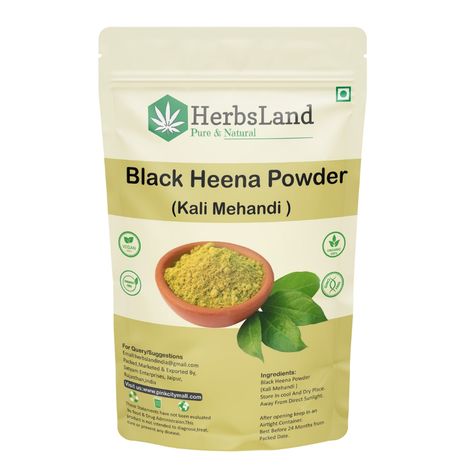 Buy Herbsland Black Henna (Mehendi) Powder - Organic Hair Color For Deep Black Tone, Nourishment & Conditioning |100 gm-Purplle