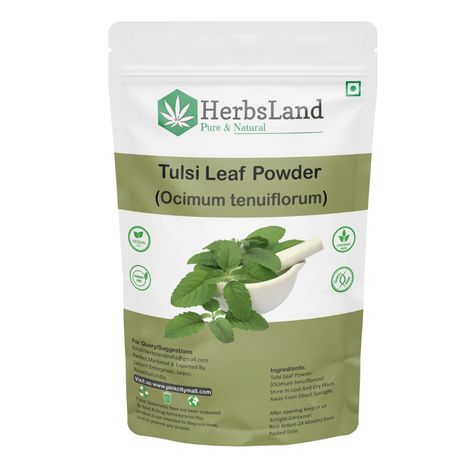 Buy Herbsland Tulsi Leaf Powder - 100% Natural For Skin Purification, Acne Control & Hair Care | Organic Herbal Powder |100 gm-Purplle